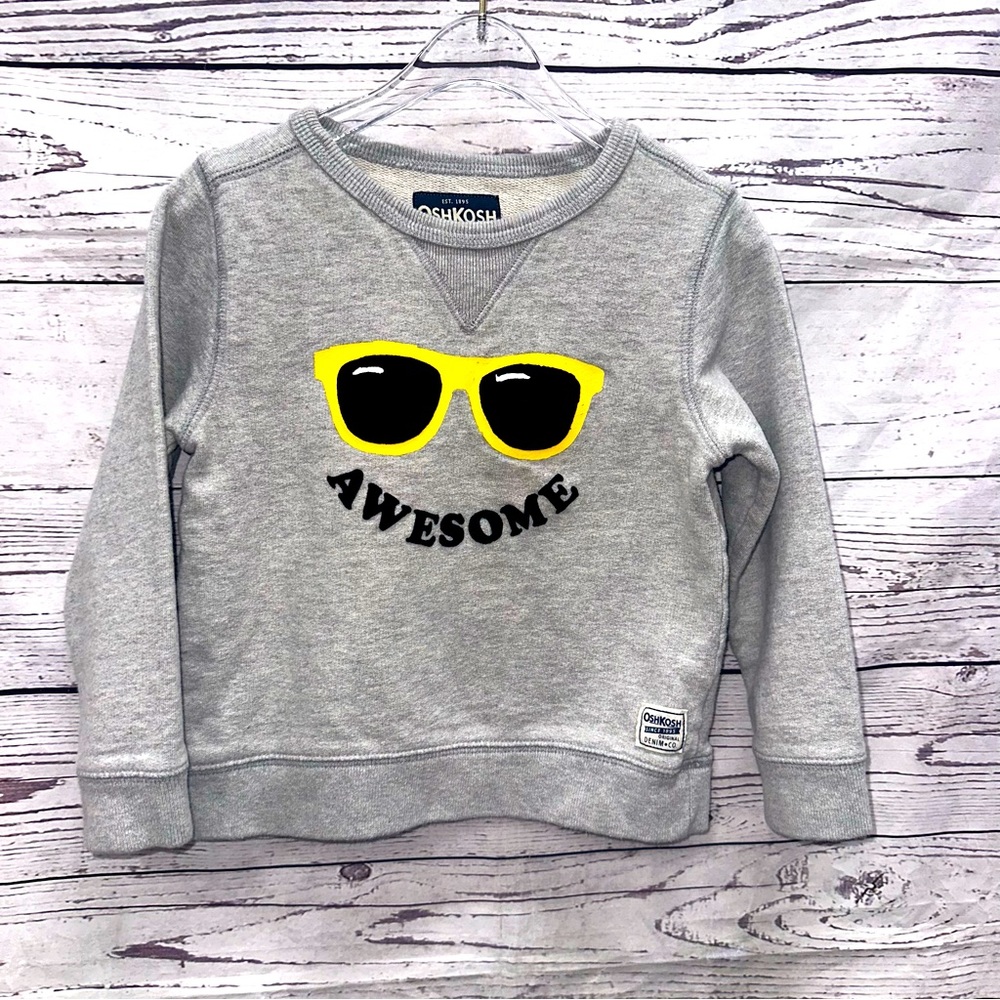OshKosh B'gosh Grey Awesome Sweatshirt Size 5t